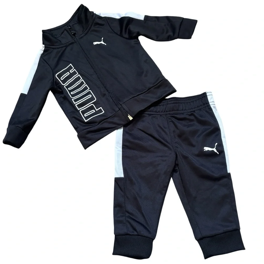 Puma Baby Boy Black & White Track Suit / Pants and Zip Up Jacket 3-6 Months - Picture 10 of 10